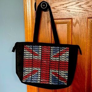 London bag! With zipper - 12 inches high 13 inches across.